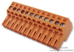 BL 3.5/12 - Pluggable Terminal Block, 3.5 mm, 12 Ways, 22AWG to 14AWG, 1.5 mm², Screw, 10 A - WEIDMULLER