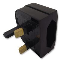 CP1B BLACK - European 2-Pin to UK Converter Plug - Quick Fit - POWERCONNECTIONS