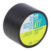 AT7 BLACK 33M X 50MM - Electrical Insulation Tape, PVC (Polyvinyl Chloride), Black, 50 mm x 33 m - ADVANCE TAPES