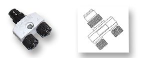 120068-5071 - Sensor Splitter, BRAD, Y - Style, 5 Position M12 Plug - MOLEX