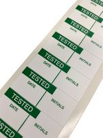 MP003342 - Label, Self Adhesive, 15 mm, 38 mm, Vinyl Cloth, Tested (Date, Initials) - MULTICOMP PRO
