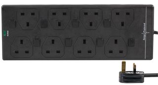 2818NS(1N) 10M BLK - Surge Protector, 8 Outlets, UK, 13 A, 250 V, UK Type G, 10 m - PRO ELEC