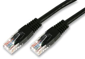PSG02598 - Ethernet Cable, RJ45 Plug to RJ45 Plug, Unshielded Twisted Pair, Cat5e, 3.28ft, 1m, Black - PRO SIGNAL