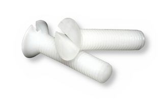 MP008102 - Screw, Flat / Countersunk Head Slotted, M4, Nylon (Polyamide), 20 mm Length - MULTICOMP PRO