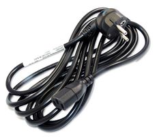 GW-151787 - Mains Power Cord, 10A/16A, 90° CEE 7/7 Plug to IEC 60320 C13, 3 m, 250 V, Black - MULTICOMP PRO
