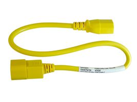 GW-151793 - Mains Power Cord, IEC 60320 C14 to IEC 60320 C13, 2 m, 10 A, 250 V, Yellow - MULTICOMP PRO