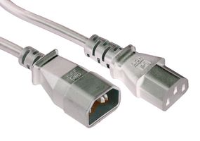 GW-151797 - Mains Power Cord, IEC 60320 C14 to IEC 60320 C13, 2 m, 10 A, 250 V, Grey - MULTICOMP PRO