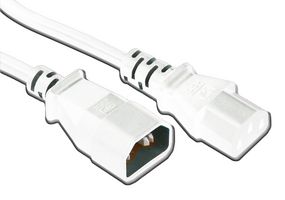 GW-151802 - Mains Power Cord, IEC 60320 C14 to IEC 60320 C13, 3 m, 10 A, 250 V, White - MULTICOMP PRO