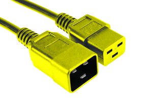 GW-151808 - Mains Power Cord, IEC 60320 C20 to IEC 60320 C19, 1 m, 16 A, 250 V, Yellow - MULTICOMP PRO