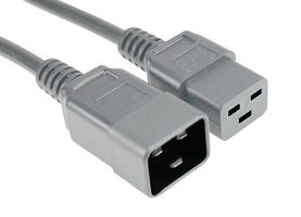 GW-151812 - Mains Power Cord, IEC 60320 C20 to IEC 60320 C19, 1 m, 16 A, 250 V, Grey - MULTICOMP PRO