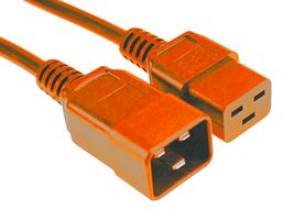GW-151820 - Mains Power Cord, IEC 60320 C20 to IEC 60320 C19, 1 m, 16 A, 250 V, Orange - MULTICOMP PRO