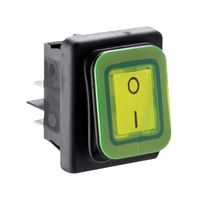MP011252 - Rocker Switch, DPST-NO, Illuminated, Panel Mount, Green, MP Rocker Switches DPST - MULTICOMP PRO