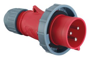 MP011078 - Industrial Pin & Sleeve Connector, MP-CEE, Plug, 3P+E, Cable Mount, Red, IP67, 16A, 400V - MULTICOMP PRO