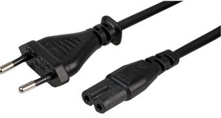 PELB1179 - Mains Power Cord, Mains Plug, Euro to IEC 60320 C7, 5 m, 2.5 A, 250 V, Black - PRO ELEC