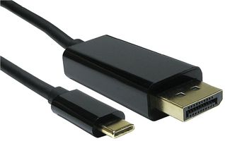 USB3C-DP-1M - Audio / Video Cable Assembly, USB Type C Plug, DisplayPort Plug, 3.28 ft, 1 m, Black - PRO SIGNAL