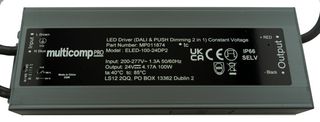 MP011874 - LED Driver, LED Lighting, 100 W, 24 V, 4.17 A, Constant Voltage, 100 VAC - MULTICOMP PRO