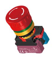 MP-AP2E-BTE01R - Emergency Stop Switch, Red, SPST-NC, Rotate Release, Quick Connect, 10 A, 120 V, 24 V - MULTICOMP PRO