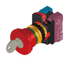 MP-AP2E-K4E02R - Emergency Stop Switch, Red, DPST-NC, Key Release, Quick Connect, 10 A, 120 V, 24 V - MULTICOMP PRO