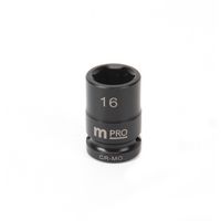 MP12-CRMO16 - Socket, Hex, 16 mm x 38 mm, 1/2" Drive Size, Chromium Molybdenum Steel, DIN3121, Auto Repair - MULTICOMP PRO