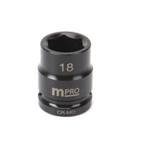 MP12-CRMO18 - Socket, Hex, 18 mm x 38 mm, 1/2" Drive Size, Chromium Molybdenum Steel, DIN3121, Auto Repair - MULTICOMP PRO