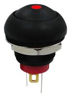 MP-PB11-2CSKR-10 - Vandal Resistant Switch, 0.535 ", SPST-NO-DM, Off-(On), Round Domed, Black - MULTICOMP PRO