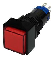 MP-PB5-AB3BR112V-IP40-8 - Industrial Pushbutton Switch, 12V LED, 0.472 ", SPDT, Momentary, Square Flat, Red - MULTICOMP PRO