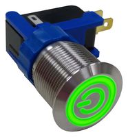 MP-PB7-06LB22FFPG12V - Vandal Resistant Switch, 0.748 ", SPDT, On-On, Round Flat, Natural - MULTICOMP PRO