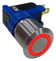 MP-PB7-06LB22FFRR12V - Vandal Resistant Switch, 0.748 ", SPDT, On-On, Round Flat, Natural - MULTICOMP PRO