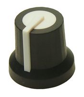 MP-CL170822FR - Knob, White, D Shaft, 16.2 mm, PP (Polypropylene), Round with Indicator Line, 6 mm, MP Knobs Series - MULTICOMP PRO