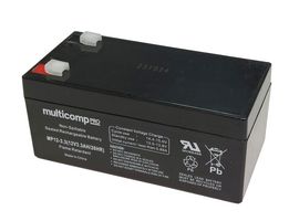 MP12-3.3 - Rechargeable Battery, 12 V, Lead Acid, 3.3 Ah, Quick Connect, 1 - MULTICOMP PRO