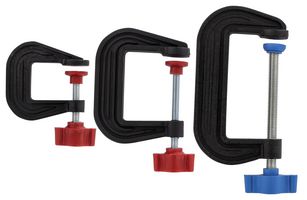 MP012469 - G Clamp Set, 25 mm/50 mm/75 mm, Plastic, 3 Piece - MULTICOMP PRO