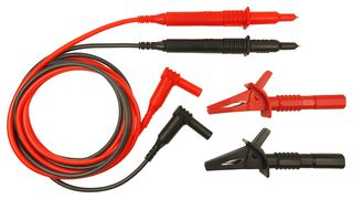 MP-CIH29892 - Test Lead Set, w/Crocodile Clip x 2, Test Tip Probe x 2, 4mm Right Angle Banana Plugs, Shrouded x 2 - MULTICOMP PRO