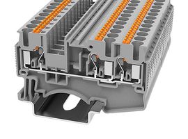 MP012890 - DIN Rail Mount Terminal Block, 3 Ways, 26 AWG, 12 AWG, 4 mm², Push In, 24 A - MULTICOMP PRO