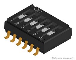 MP-DHA-02TQ - DIP / SIP Switch, 2 Circuits, Slide, Surface Mount, SPST-NO, 24 V, 25 mA - MULTICOMP PRO