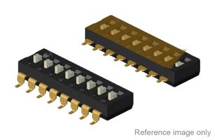 MP-DM-04-V - DIP / SIP Switch, 4 Circuits, Raised Slide, Surface Mount, SPST-NO, 24 V, 25 mA - MULTICOMP PRO