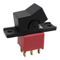 MP3AD4R102M1QES - Rocker Switch, Sealed, (On)-Off-(On), DPDT, Non Illuminated, Panel Mount, Black - MULTICOMP PRO