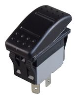 MPX5-234ANN-1ABD-3QN-S - Rocker Switch, 12VDC LED, IP67, On-Off-On, DPDT, Illuminated, Panel, Snap-In, Black - MULTICOMP PRO