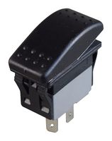 MPX5-254BNN-NABA-1NN-S - Rocker Switch, IP67, (On)-On, DPDT, Non Illuminated, Panel, Snap-In, Black - MULTICOMP PRO