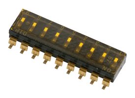 MCEMR-09-T-V - DIP / SIP Switch, 9 Circuits, Recessed, Surface Mount, SPST-NO, 24 V, 25 mA - MULTICOMP PRO
