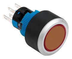 MPAB-PB-1041 - Industrial Pushbutton Switch, 12 V LED, MPAB-PB Series, 22 mm, SPST-NO, SPST-NC, Latching, Round - MULTICOMP PRO