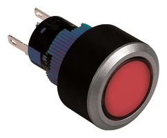 MPAB-PB-1071 - LED Panel Mount Indicator, Round, Pin Terminals, Red, 12 V, 22 mm, 6 mA, IP65 - MULTICOMP PRO