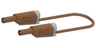 MP771101 - Banana Test Lead, 4mm Banana Plug, Stackable, 4mm Stackable Banana Plug, 2.32 ", 59 mm, Brown - MULTICOMP PRO