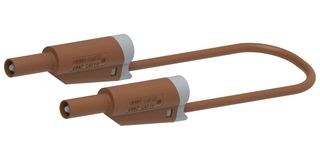 MP771111 - Banana Test Lead, 4mm Banana Plug, Stackable, 4mm Stackable Banana Plug, 2.32 ", 59 mm, Brown - MULTICOMP PRO