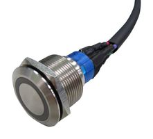 MPB25-A0F11E-612-JQ - Vandal Resistant Switch, Ring Illuminated, 12V, MPB19/25 Series, 25 mm, SPST-NO, SPST-NC - MULTICOMP PRO