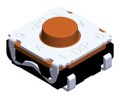 MPT6WJ4RGQR - Tactile Switch, SPST-NO, Red, Top Actuated, Surface Mount, Round Button, 200 gf, 50mA at 32VDC - MULTICOMP PRO