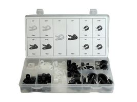 MP014766 - Nylon and Rubber Coated Clamp, 90 Pieces of 1/4", 1/8", 3/16", 3/8", 5/16", 7/16" Clamp Assortment - MULTICOMP PRO