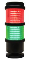 MP014824 - Light Tower, 2 Tiers, Green/Red, 24 V, IP66, Steady, 75.1mm x 196.2mm, -30 °C to 50 °C - MULTICOMP PRO