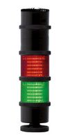 MP014830 - Light Tower, 2 Tiers, Green/Red, 240 VAC, IP66, Steady, 75.1mm x 280.2mm, 103 dB, -30 °C to 50 °C - MULTICOMP PRO