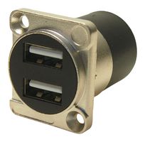 MP-CP30085 - USB Adapter, Metal, USB Type A Receptacle, USB Type A Receptacle, USB 2.0, MCP Dual USB Feedthrough - MULTICOMP PRO