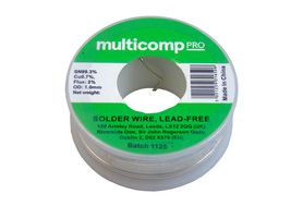 MP015415 - Solder Wire, Lead Free, 1 mm Diameter, 232°C, 99.3, 0.7 Sn, Cu, 1 Kg - MULTICOMP PRO